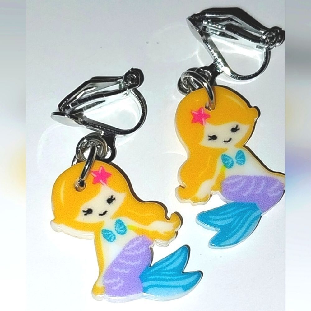 Super cute girls clip-on earrings